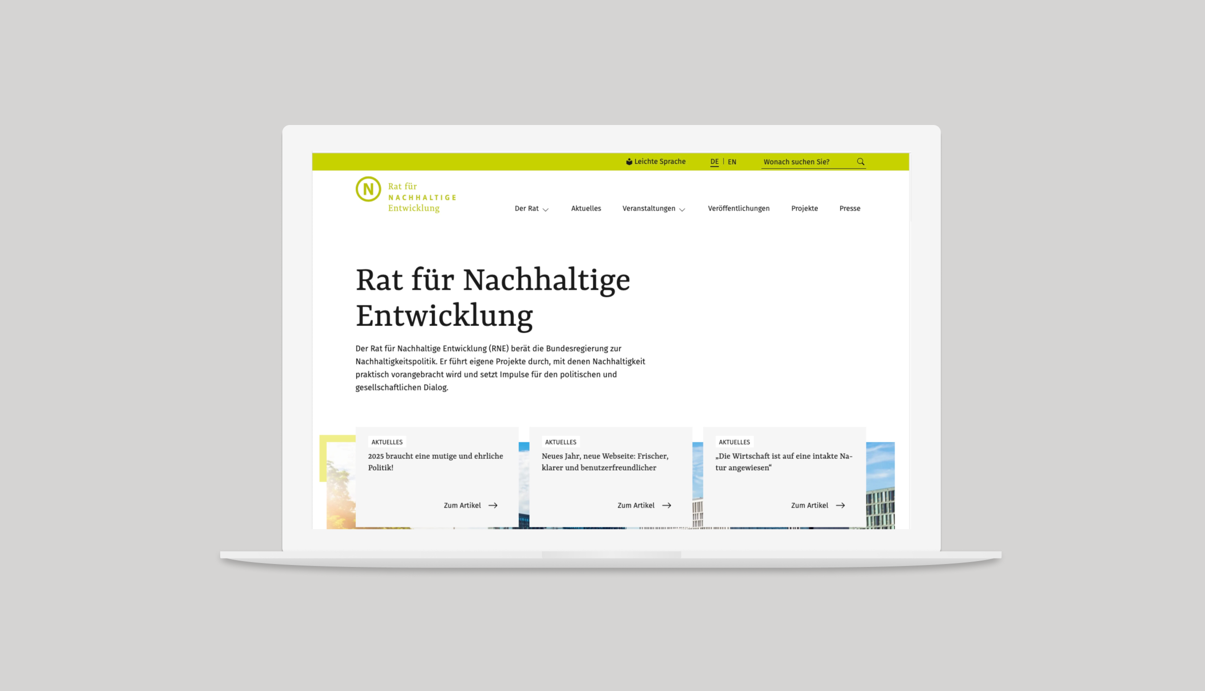 Rat für nachhaltige Entwicklung - WordPress Referenz Kombinat