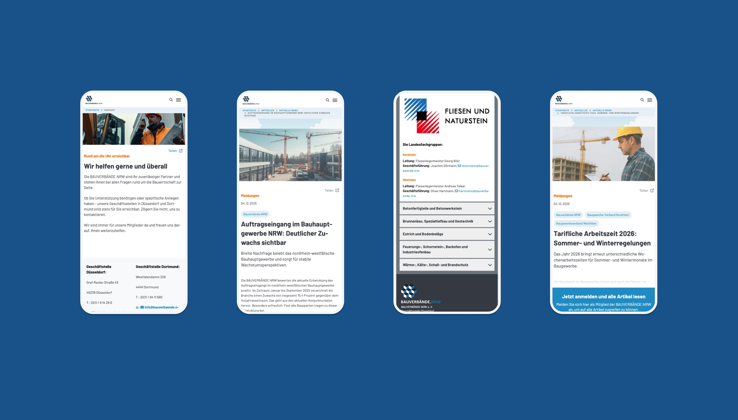 Bauverbände NRW TYPO3 case Kombinat Mobile